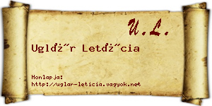 Uglár Letícia névjegykártya